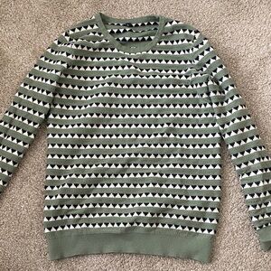 Green and Black Patterned Maternity Sweater